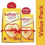 Saffola Oats, 1 kg with Free Saffola Oats 400 gm + Saffola Masala Oats Masala and Coriander, 500g - Fast UK Delivery - Image 4