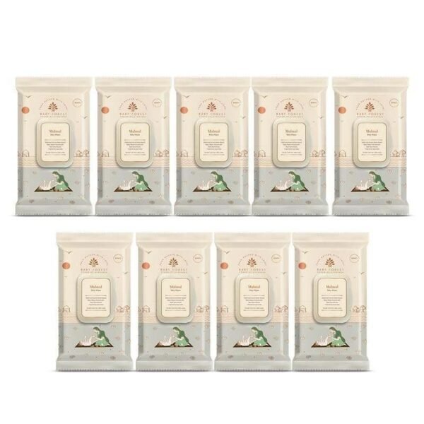 Baby Forest Mulmul Baby Wipes | Ultra-Soft Baby Wet Wipes | Water Based Wipes | Chemical Free & Organic Baby Wipes | 3x Thicker & Softer Wipes | 72 Wipes | Pack of 9 - Fast UK Delivery