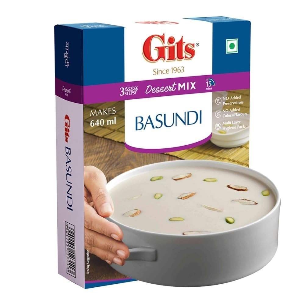 uk51ADK4Y73FL-1.jpg Gits Instant Basundi Dessert Mix, Pure Veg, Indian Sweet and Dessert Ready Mix, 125g - Fast UK Delivery - Image 1