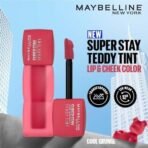 Maybelline New York Super Stay Teddy Tint - Lip and Cheek Color, Cool Grunge, 5ml | Teddy Soft Matte up to 12Hr | Multi Use |Comfortable Long wear formula |Buildable |Natural flushed look in one swipe - Fast UK Delivery - Image 3