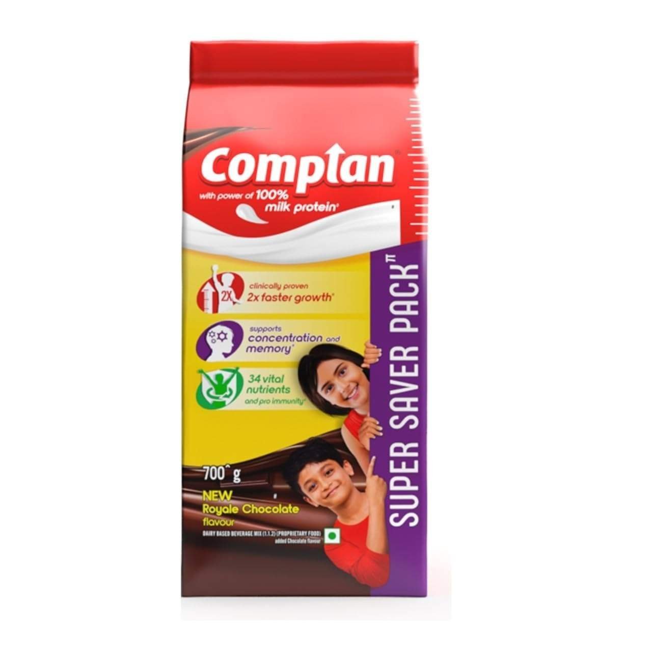 uk51AnGLamk5L-1.jpg Complan Nutrition Drink Powder for Children, Royale Chocolate Flavour,700 grams Carton|Nutrition Drink for kids with protein & 34 vital nutrients, 1 count - Fast UK Delivery - Image 1
