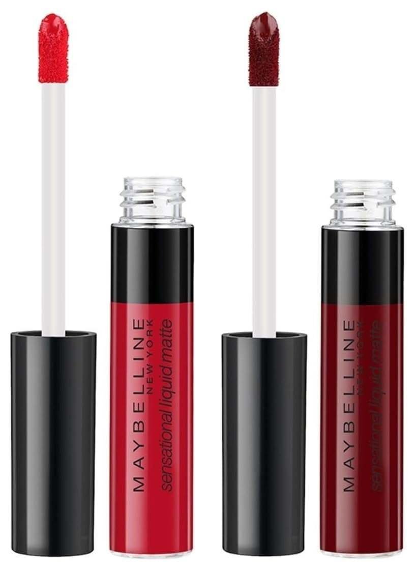 uk51B-frJUd6L-1.jpg Maybelline Sensational Liquid Matte Lipstick, Flush It Red, 7 ml And Maybelline Sensational Liquid Matte Lipstick, Soft Wine, 7 g - Fast UK Delivery - Image 1