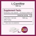L-Carnitine For Supports Muscles Recovery, Fat Burn & Energy 1000 mg | 60 Capsules - Fast UK Delivery - Image 6