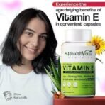 HEALTH VEDA ORGANICS PRIVATE LIMITED Vitamin E, 60 Veg Capsules For Skin And Hair, With Argan & Aloe Vera, Antioxidant Support, Naturally Nourished Skin & Hair For Men & Women - Image 4