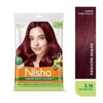 Nisha Cream Hair Color Rich Bright Long Lasting Hair Colouring For Ultra Soft Deep Shine 100% Grey Coverage Conditioning With Natural Herbs Burgundy (Pack of 6) - Fast UK Delivery - Image 4