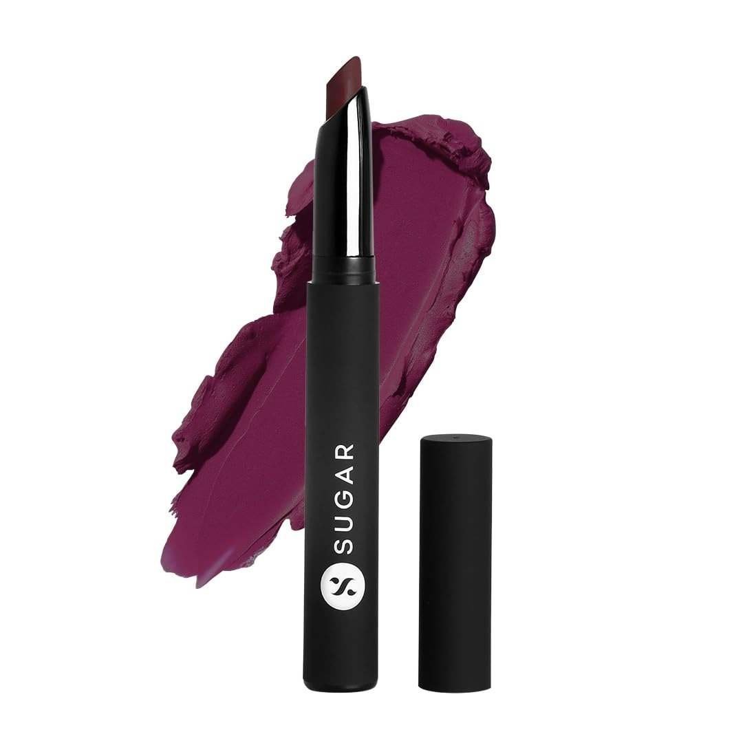 uk51BfPqq89IL-1.jpg SUGAR Cosmetics Matte Attack Lipstick for Women | Transferproof & Smudgeproof | Lasts upto 12hrs | Enriched With Jojoba Oil | 2gm - Plums N Roses - Fast UK Delivery - Image 1
