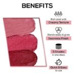 RENEE Glam Stack 3-In-1 Lip & Cheek Tint - Pink 4.5g - 3 Shades in 1, Rich Creamy Natural Seamless Finish, Smooth & Blendable Formula - Travel Friendly, Quick & Easy to Use - Fast UK Delivery - Image 3
