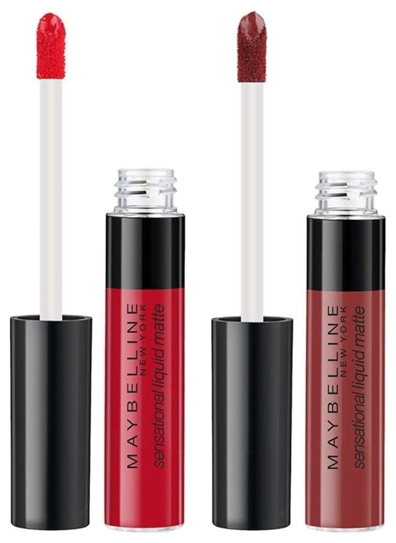 uk51CHSOwir6L-1.jpg Maybelline New York Sensational Liquid Matte Lipstick 11, Made Easy, 7G. and Maybelline New York Sensational Liquid Matte Lipstick 03 Flush It Red, 7G - Fast UK Delivery - Image 1