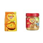 Saffola Masala Oats, Tasty Evening Snack, Classic Masala, 500g & Saffola Peanut Butter with jaggery, No Refined Sugar, Creamy, 23.4g Protein, 350 gm - Fast UK Delivery