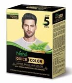 Nisha Quick Hair Color, 5 Minute Hair Color for Women & Men, Ammonia Free Henna Based Hair Colour, 100% Grey Coverage, Black Hair Dye, Natural Black Hair Color (60g Pack of 2) - Fast UK Delivery - Image 7
