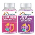 DR. MOREPEN Biotin+ for Hair Growth and Multivitamins for Women - 60 Veg Tablets Each - Fast UK Delivery