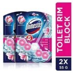 Domestos Toilet Rim Block, Pink Magnolia, Gives Long Lasting Fragrance and Removes Limescales, Provides Hygiene & Shine, 2x55gms - Fast UK Delivery - Image 3