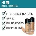 Maybelline New York Fit Me Matte+Poreless Liquid Foundation Medium Coverage For Oily Skin Tube,115 Ivory,18Ml & 128 Warm Nude,18Ml,Pack Of 1 - Fast UK Delivery - Image 5