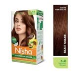 Nisha Cream Hair Color Natural Brown, Permanent Hair Colour for Women Men, No Ammonia, Ultra Soft Deep Shine, 100% Grey Coverage, 4.0 Natural Brown Hair Colour (60gm+60ml+18ml) - Fast UK Delivery - Image 3