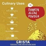 CRISTA Dhaniya Jeera Powder | Coriander & Cumin Mixed Spice Blend | Zero added Colours, Fillers, Additives & Preservatives | Farm Fresh | Aromatic | Green Colour | 100 gms - Image 4