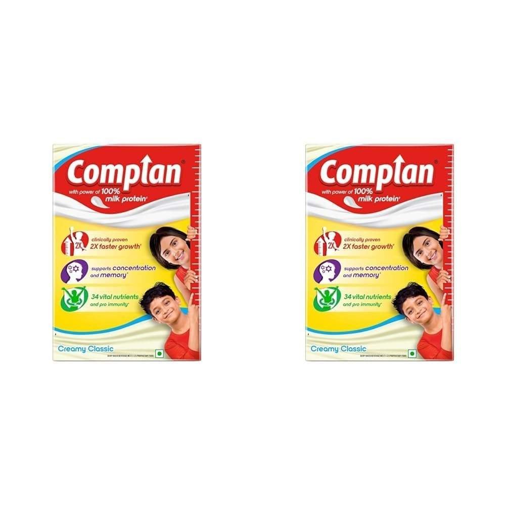 uk51EiqXoB05L-1.jpg Complan Nutrition Drink Powder for Children, Creamy Classic Flavour, 500 g Carton | Nutrition drink for kids with protein & 34 vital nutrients (Pack of 2) - Fast UK Delivery - Image 1
