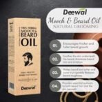 Deewal Mooch & Beard Oil - Natural Grooming Solution for a Well-Maintained Look | Nourishing Formula for Facial Hair | Promotes Growth & Softness | 50ml - Fast UK Delivery - Image 3