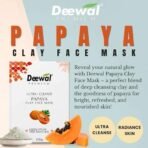 Deewal Premium Papaya Face Clay Mask | Ultra Cleansing & Tan Removal Face Pack | Reduces Blackheads & Deep Pore Purifying | Instant Brightening & Hydration | For Men & Women | All Skin Types - Fast UK Delivery - Image 3
