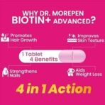 DR. MOREPEN Biotin+ Tabs | With Multivitamins, Amino Acids, Natural Extract of Amla, Turmeric & Green Tea, Bhringraj & Brahmi | (60 Tablets) - Fast UK Delivery - Image 6