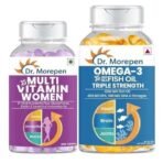 Dr. Morepen Multivitamin Women & Omega 3 Triple Strength with 21 Vital Nutrients Plus Glutathione Biotin & Essential Antioxidants, 450 MG EPA, 300 MG DHA & Omega, capsule - Fast UK Delivery - Image 2