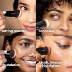 Ruby's Organics Dual Ended Makeup Brush for Face Makeup - Multipurpose brush for Foundation, Concealer, Blush and Compact for flawless finish, Blending and Powder Brush, Cruelty-free, Large Coverage Makeup Tool - Fast UK Delivery - Image 7