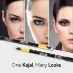 recode Turning Heads Crayon Gel Matte Eyeliner Pencil Cum Kajal Pencil Comes With Smudger On Other Side, Longlasting, Water-Proof & Smudge-Proof Formula, Black, 1.2Gm - Fast UK Delivery - Image 5