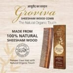 Groviva Sheesham Wood Comb 13 FC | For Hair Growth, hair fall, Dandruff Control | Hair Straightening | Frizz Control | Comb for Men & Women | Oil Treated | Wide Tooth (Pack of 2) - Fast UK Delivery - Image 4