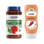 Veeba Pasta-Pizza Sauce,525g & Chipotle Southwest Dressing Pet Bottle,300g - Pack of 2 - Fast UK Delivery