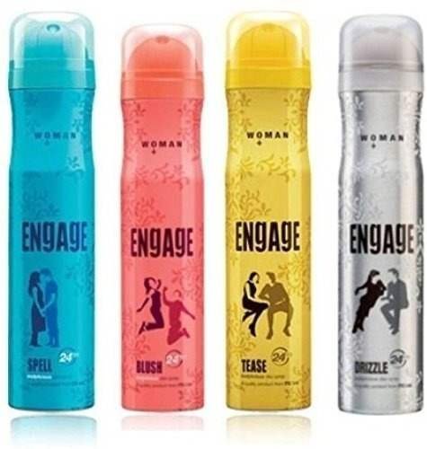 uk51GpMq3qnYL-1-1.jpg Engage Body Spray Combo Spell, Blush, Tease, Drizzle For Women 150 Ml Each - Fast UK Delivery - Image 1