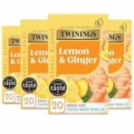 Twinings Lemon & Ginger 20 Single Tea Bags - 4 Pack, 4 X 30 g - Fast UK Delivery - Image 2