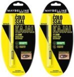 Maybelline New York Colossal Kajal, Intense Colour, Waterproof, Long lasting 24Hrs Stay, Black, 0.35g (Pack of 2) - Fast UK Delivery - Image 2