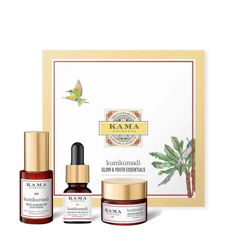 uk51H-I0deNvL-1-1.jpg Kama Ayurveda Kumkumadi Glow Discovery Set / 3 piece Skincare Sample Set - Fast UK Delivery - Image 1