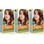 Nisha Cream hair color (120 ml/each) with Rich, Bright, Long Lasting Shine Hair Color NO AMMONIA Cream FORMULA smooth care for your precious hair! NATURAL BROWN 4 (Pack of 3) Fast Shipping to USA & Canada - Image 2