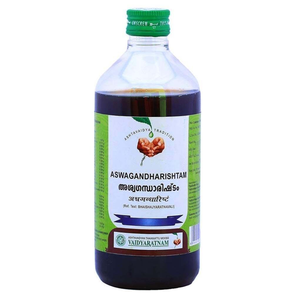 uk51HMW-F43cL-1.jpg Vaidyaratnam Ashwagandharishtam/Aswagandharishtam 450 ml (Pack Of 2)| Ayurvedic Products | Ayurveda Products | Vaidyaratnam Products - Fast UK Delivery - Image 1