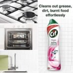 Cif Pink Multi Purpose Surface Cleaner Cream with Floral Fragrance, Removes Grease & Dirt wth Natural Cleaning Particles for Shiny Surface, 2x500ml - Fast UK Delivery - Image 7