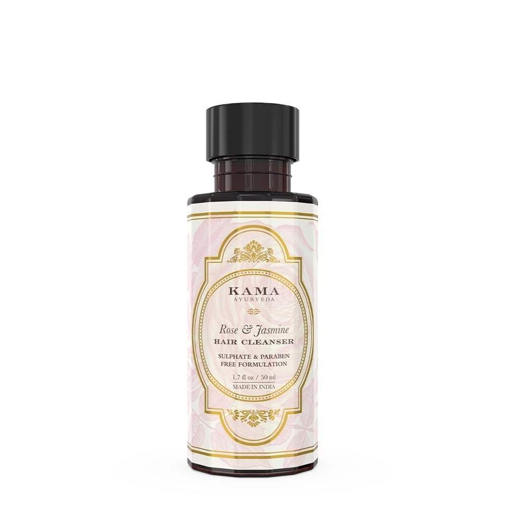 uk51HYo2No7AL-1-1.jpg Kama Ayurveda Rose and Jasmine Hair Cleanser (Shampoo), 50ml - Fast UK Delivery - Image 1
