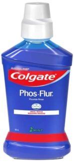 Colgate Phos-Flur Fluoride Mouth Rinse, Mint Flavour, 500ml, Alcohol-Free, Ideal for Braces (2) - Fast UK Delivery