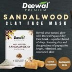 Deewal Premium Sandalwood Clay Face Mask | Ultra Glow & Deep Cleansing Face Pack | Absorbs Excess Oil & Removes Impurities | Natural Tan Removal | Chemical-Free | Suitable for All Skin Types - Fast UK Delivery - Image 3