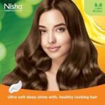 Nisha Cream hair color no ammoniaCream formula (60gm+60ml Each Pack) Light Brown(Pack of 1) - Fast UK Delivery - Image 5