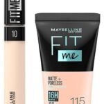 Maybelline New York Fit Me Concealer,10 Light, 6.8ml and Maybelline New York Fit Me Matte+Poreless Liquid Foundation Tube, 115 Ivory, 18ml - Fast UK Delivery