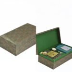 Mittal Teas Ethnic Box with 2 Teas (Darjeeling & Assam Black Gold Premium), Brass Teaspoon, Recycled Wood, Jacquard Cloth Covering - Fast UK Delivery