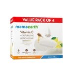 Mamaearth Vitamin C Moisturizing Lotion Soap(Value Pack of 4) - 125 g X 4 Units | Deeply Cleanses | Moisturizing Bathing Bar | Brightens Skin | Nourishes Dry Skin | Non-Drying | 76% TFM Grade 1 Soap - Fast UK Delivery