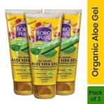 BOROPLUS Aloe Vera Gel with Haldi, Chandan & Kesar Rich in Vitamin E and Antiseptic Herbs Anti-ageing Free from Parabens, Silicones and Synthetic Dyes 450ml (Pack of 3, 150ml + 150ml + 150ml) - Fast UK Delivery - Image 3