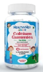 HealthyHey Nutrition Junior Calcium Gummies-For Kids-For Healthy Bones&Joints-Strawberry Flavour-30 Soft Gummies - Fast UK Delivery