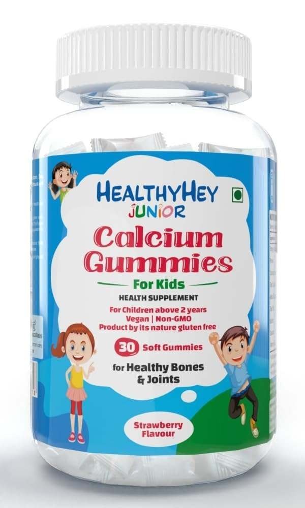uk51KX5piv5GL-1-1.jpg HealthyHey Nutrition Junior Calcium Gummies-For Kids-For Healthy Bones&Joints-Strawberry Flavour-30 Soft Gummies - Fast UK Delivery - Image 1