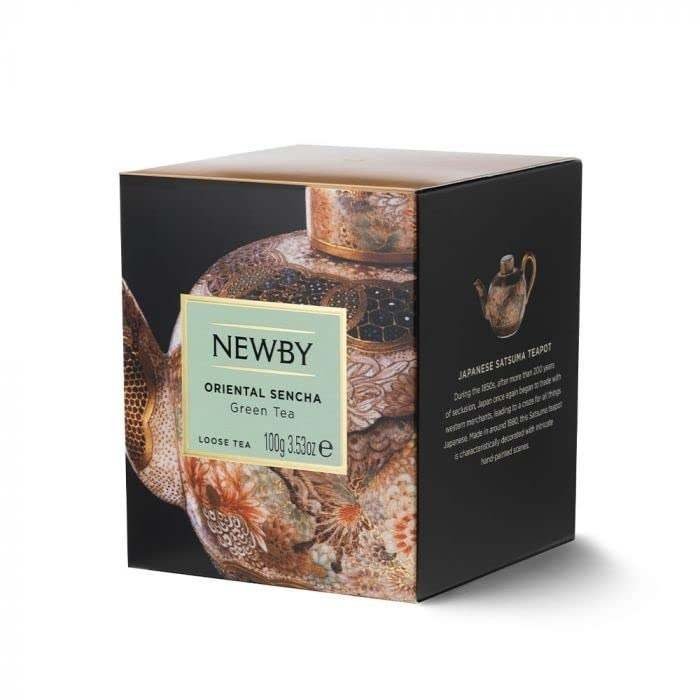 uk51KjZ0wXT-L-1.jpg Newby Loose Leaf, Oriental Sencha Green Tea | 100 Grams | Fresh Green Tea Leaves Infused With Fruit Flavours - Fast UK Delivery - Image 1