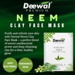 Deewal Premium Neem Clay Face Mask | 100% Vegan & Natural | Purifies & Nourishes | Antibacterial & Anti-Acne Face Mask | Hydrating & Detoxifying Clay Pack | Deep Cleansing for Clear & Glowing Skin | For All Skin Types - Fast UK Delivery - Image 3