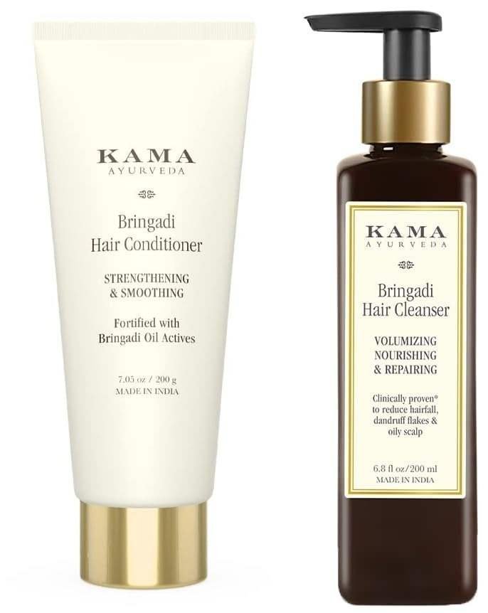 uk51L2YxT-nqL-1-1.jpg Kama Ayurveda Bringadi Hair Conditioner 200gm & Kama Ayurveda Bringadi Hair Cleanser Combo - Fast UK Delivery - Image 1