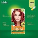 Nisha Cream Hair Color Cherry Red, Permanent Hair Colour for Women Men, No Ammonia, Ultra Soft Deep Shine, 100% Grey Coverage, Cherry Red Hair Colour 120gm Pack of 3 - Fast UK Delivery - Image 5