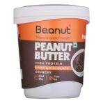 Beanut High Protein Dark Chocolate Peanut Butter Crunchy - 1kg Jar, 100% Pure Roasted peanuts, Gluten & Cholesterol Free, Vegan, High in Protein, Nut Butter, Peanut Butter - Fast UK Delivery